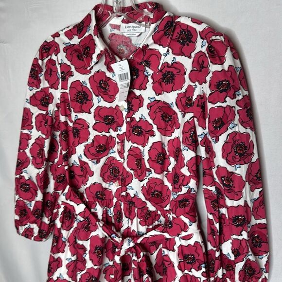 Kate Spade Poppy Toss Belted Shirtdress. Size Small. - Picture 5 of 13